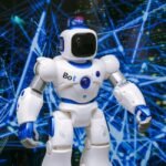 Une main robotique futuriste manipule des billets de banque, symbolisant les investissements massifs dans l'IA et la robotique.