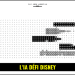 Illustration d'un personnage de dessin animé stylisé généré par IA avec des éléments de copyright, symbolisant le conflit entre création numérique et droits d'auteur pour Disney.
