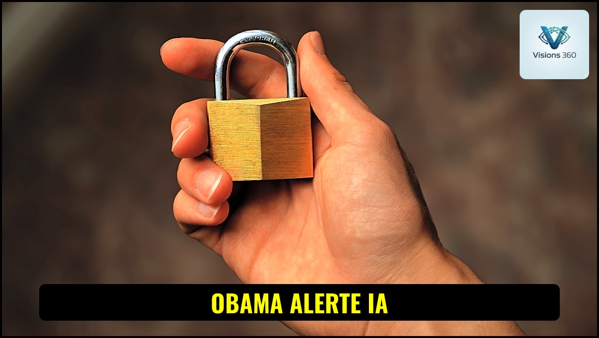 Barack Obama s'adressant à une foule, évoquant l'avenir et la réglementation de l'intelligence artificielle.