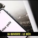Illustration conceptuelle de la sécurité des systèmes d'intelligence artificielle, montrant des verrous numériques protégeant des lignes de code open-source.