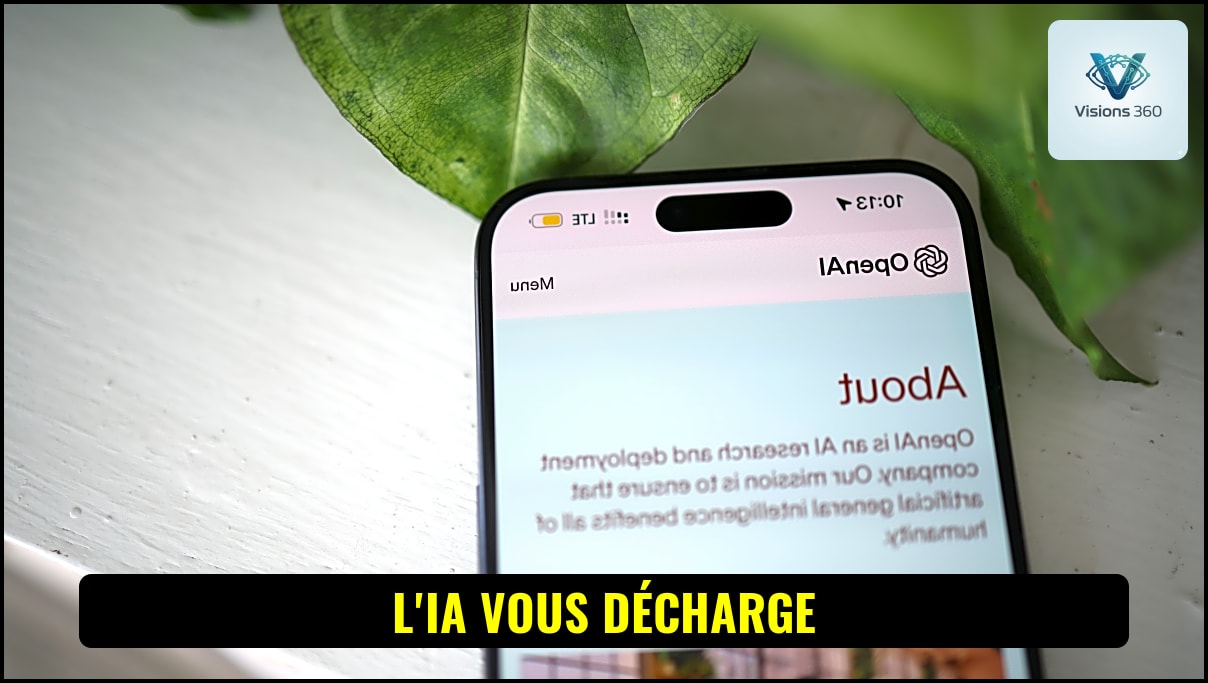Icône de l'application ChatGPT affichée sur l'écran d'un smartphone, symbolisant l'intégration de nouvelles fonctionnalités vocales.