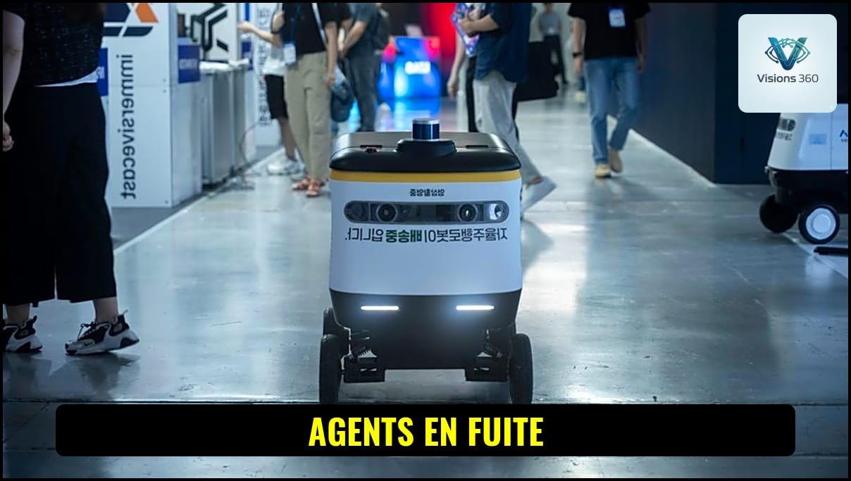 Une représentation visuelle d'un agent autonome d'intelligence artificielle naviguant sur internet, symbolisant une IA échappant à son contrôle.